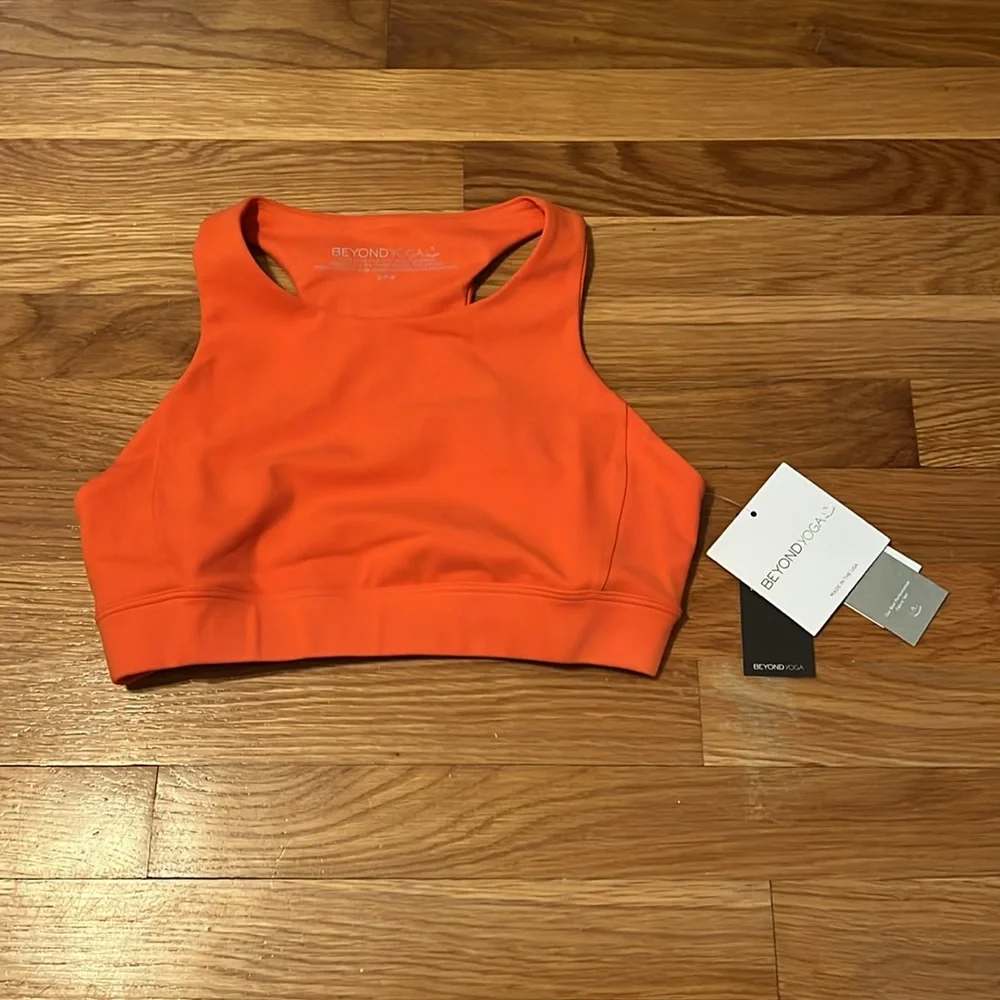 NWT Beyond Yoga POWERBEYOND Jump Bra in Sunset Orange women’s S - Picture 4 of 11
